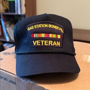 Gas Station Boner Pill Veteran funny novelty hat